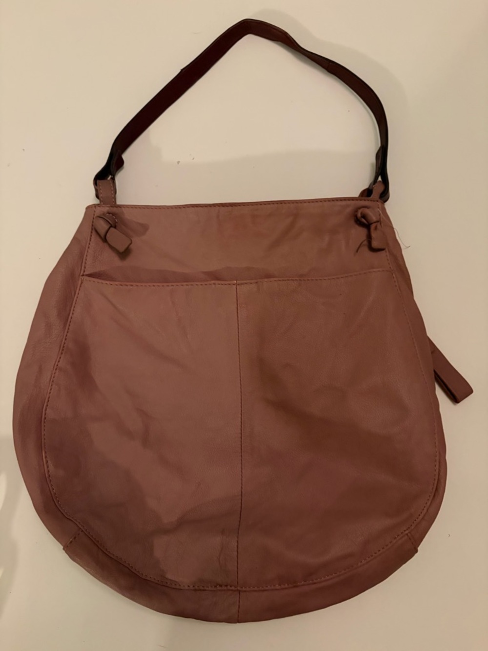 Lucky Brand Dusty Rose Leather Hobo Bag